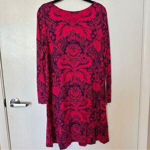 Marimekko Keinuva A-Line Jersey Dress Sz M Keruna Red Black